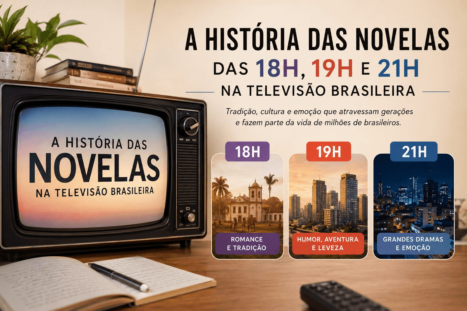 Leia mais sobre o artigo A história das novelas das 18h, 19h e 21h na televisão brasileira